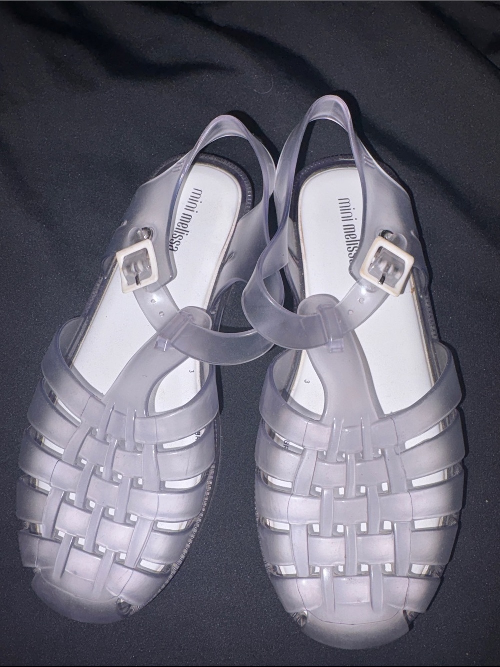 Mini Melissa Translucent Clear Jelly Woven Sandals
